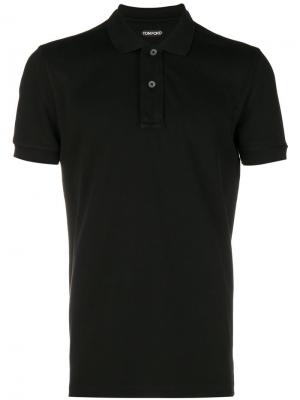 Классическая рубашка-поло Tom Ford. Цвет: черный