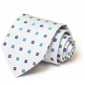Светлый мужской галстук 21468 Basile. Цвет: белый
