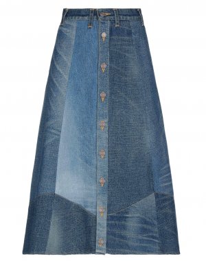 Длинная джинсовая юбка на пуговицах , синий CELINE