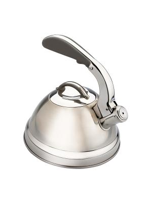 Dekok Чайник металлический со свистком 2,5Л и пьезоэлектрическая зажигалка в подарок. Цвет: серый