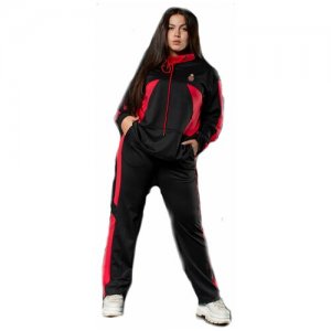 Домашний спортивный костюм женский Миллена Шарм 13411 с длинными рукавами черного цвета лампасами толстовка и брюки 48р-р (48-62 размерный ряд) MillenaSharm