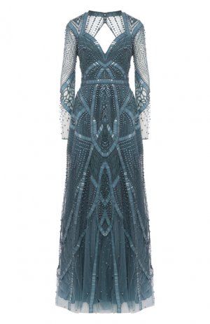 Платье-макси Zuhair Murad. Цвет: голубой