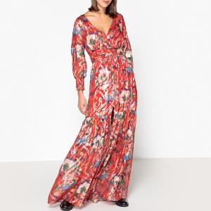 Платье длинное с радужным отливом JASPER BA&SH. Цвет: наб. рисунок красный