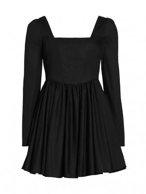 Мини-платье Marie из эластичного хлопка с длинными рукавами , черный Wayf