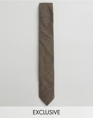 Льняной галстук Noak. Цвет: коричневый