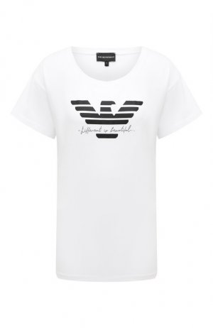 Хлопковая футболка Emporio Armani. Цвет: белый
