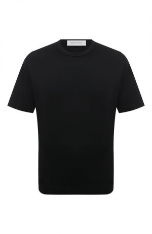 Хлопковая футболка Cortigiani. Цвет: чёрный