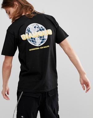 Черная футболка с принтом Worldwide на спине Diamond Supply. Цвет: черный