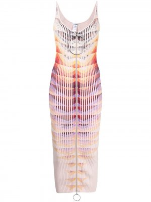 Graphic print rib knit dress Paco Rabanne. Цвет: разноцветный