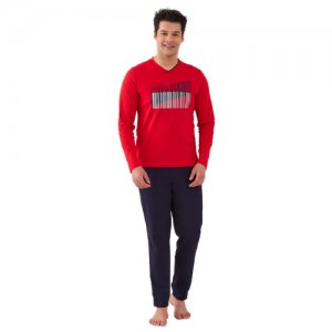 Пижама мужская с брюками Relax Mode. Цвет: красный