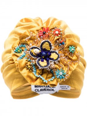 Декорированный тюрбан Canaria с бисером MaryJane Claverol. Цвет: желтый