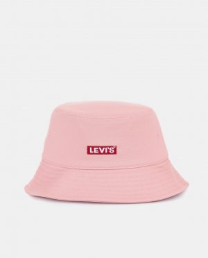 Розовая хлопковая панама с названием бренда Levi's, розовый Levi's