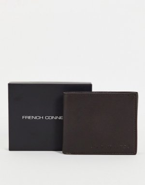 Коричневый бумажник классического складного дизайна -Коричневый цвет French Connection