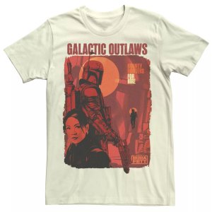 Мужская футболка красного оттенка с плакатом «Звездные войны», «Книга Бобы Фетта: Galactic Outlaws» Licensed Character