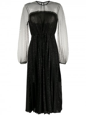 Коктейльное платье с блестками Marco De Vincenzo. Цвет: черный