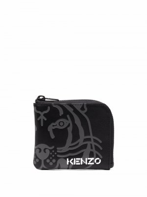 Logo-print leather wallet Kenzo. Цвет: черный