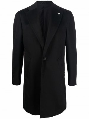 Удлиненный пиджак LUIGI BIANCHI MANTOVA. Цвет: черный