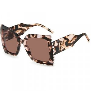 Солнцезащитные очки , розовый, коричневый CAROLINA HERRERA. Цвет: розовый