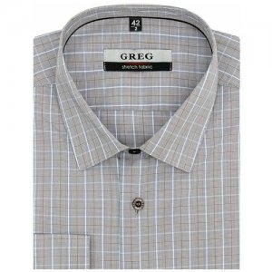 Рубашка, размер 174-184/41, серый GREG. Цвет: серый