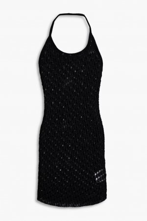 Мини-платье из смесового хлопка, связанное крючком 1017 Alyx 9Sm, черный 9SM