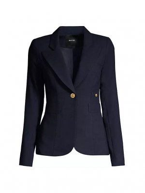 Однобортный шерстяной пиджак Duchess, темно-синий Smythe