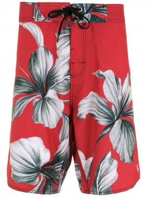 Плавки-шорты с цветочным принтом Osklen. Цвет: красный