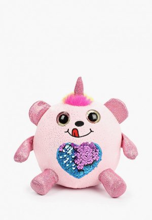 Игрушка мягкая Мульти-Пульти Кругляш с пайетками в сердечке, 16 см. Цвет: розовый