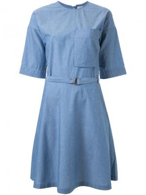 Хлопчатобумажное платье Jade Maison Kitsuné. Цвет: синий
