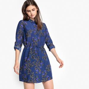 Платье-рубашка с цветочным принтом RATEEM SUD EXPRESS. Цвет: синий