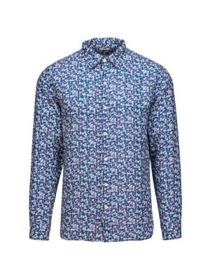 Льняная рубашка с длинным рукавом цветочным принтом Amalfi , темно-синий Swims