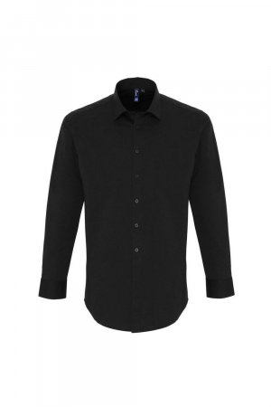 Рубашка из эластичного поплина с длинными рукавами , черный Premier
