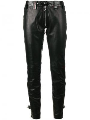 Узкие брюки с молнией Beau Souci. Цвет: чёрный