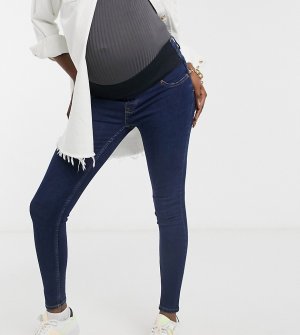 Моделирующие и поддерживающие джегинсы с поясом под живот в цвете индиго -Голубой New Look Maternity