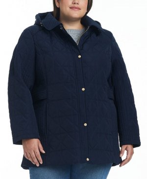 Женское стеганое пальто больших размеров с капюшоном Jones New York, цвет Deep Navy YORK