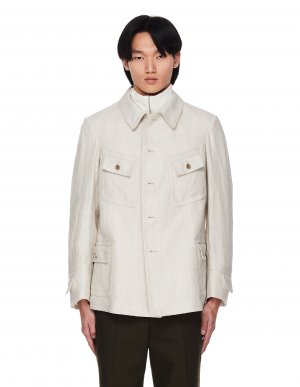 Льняная куртка-рубашка с карманами Maison Margiela