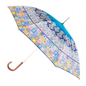 Зонт-трость, мультиколор Goroshek. Цвет: голубой/желтый/синий