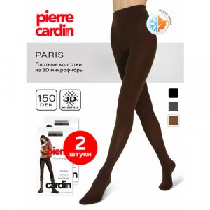Колготки Paris, 150 den, 2 шт., размер 3, коричневый Pierre Cardin. Цвет: коричневый