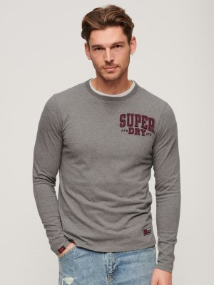 Винтажная спортивная футболка с длинным рукавом , серый Superdry