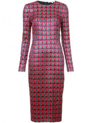 Платье с отделкой металлик Dvf Diane Von Furstenberg. Цвет: красный
