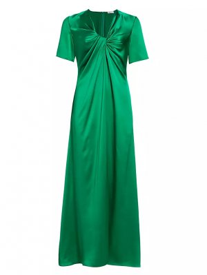 Шелковое платье с короткими рукавами , цвет emerald Rosetta Getty
