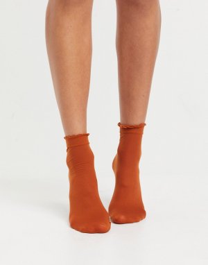 Оранжевые носки до щиколотки с волнистым краем -Оранжевый Jonathan Aston