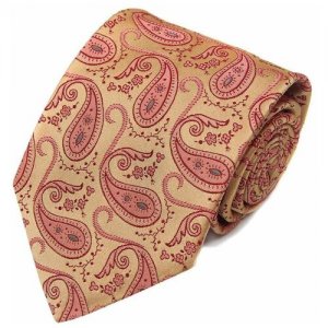 Светлый шелковый галстук с контрастными пейсли 820143 Christian Lacroix. Цвет: бежевый