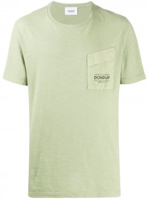 Футболка с карманом и логотипом Dondup. Цвет: зеленый