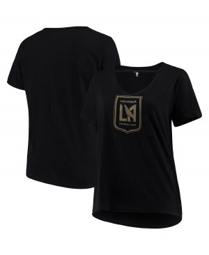 Женская спортивная футболка больших размеров с v-образным вырезом для малышей 5th & Ocean by Black LAFC New Era, черный ERA