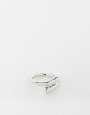 Серебристое массивное кольцо с минималистичным дизайном -Серебристый DesignB London