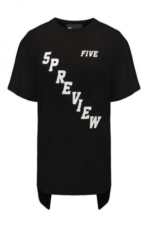 Хлопковая футболка 5PREVIEW. Цвет: чёрный
