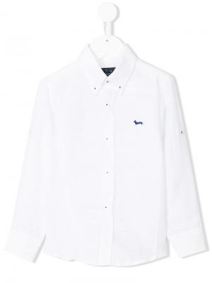 Рубашка на пуговицах с вышитым логотипом Harmont & Blaine Junior. Цвет: белый