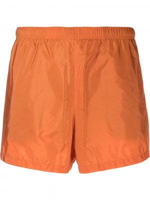 Атласные плавки-шорты Prada. Цвет: оранжевый