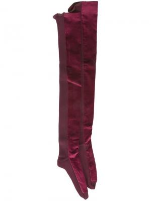 Носки с бархатной отделкой Sacai. Цвет: красный