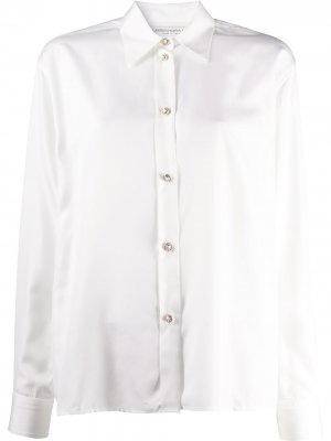Рубашка с пуговицами из искусственного жемчуга Alessandra Rich. Цвет: белый